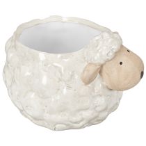 Product Sheep-shaped ceramic planter, decorative plant bowl for garden and home, 2 pieces