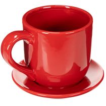 Product Large decorative cup with saucer, suitable as a plant pot, 17cm