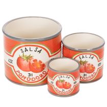 Product Decorative ceramic plant pots with tomato design for stylish home accents, 14cm, set of 3
