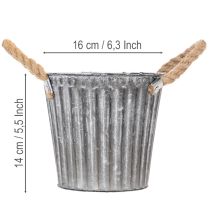 Product Metal plant pot, decorative pot with handles, planter, cachepot Ø16.5cm