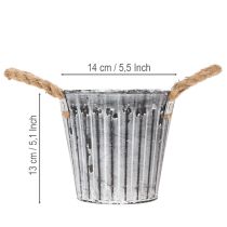Product Plant pot with handles, metal planter, decorative pot for planting Ø14.5cm