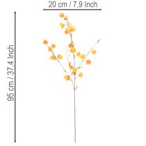 Product Artificial Chinese lantern plant, Physalis branch with blossoms, 95cm