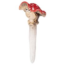 Product Mushroom Plug Decorative Figure Girl and Boy Fly Agaric with Face 13cm 2pcs