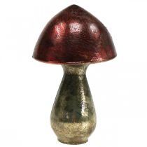 Deco mushroom red large glass autumn decoration Ø14cm H23cm