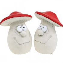 Mushrooms to decorate, New Year&#39;s Eve decoration, forest mushrooms, concrete decoration red, white H10cm W12.5cm 2pcs