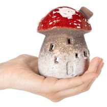 Product Mushroom House Light House Decorative Figurine Fly Agaric with Chimney 10cm 2pcs
