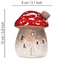 Product Mushroom House Light House Decorative Figurine Fly Agaric with Chimney 10cm 2pcs