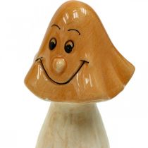 Product Decorative Mushrooms Ceramic Brown Autumn Decoration Figures Ø6cm H10.5cm 3 pcs