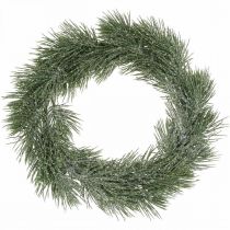 Christmas wreath artificial pine branches snowed Ø30cm