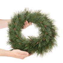 Product Artificial wreath of pine branches with small cones, 40cm