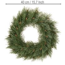 Product Artificial wreath of pine branches with small cones, 40cm