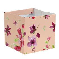 Paper bag 12cm x 12cm pink with pattern 8pcs