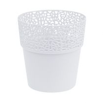 Plastic cachepot white Ø14.5cm H15.5cm 1pc