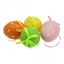 Product Plastic eggs with dots assorted. 9.5cm 8pcs