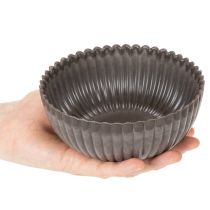 Product Ribbed bowl, anthracite, decorative bowl, round, 15cm, 2 pieces