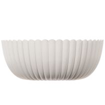 Product Round, ribbed bowl in white for versatile decoration, 15cm, 2 pieces