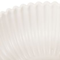 Product Round, ribbed bowl in white for versatile decoration, 15cm, 2 pieces