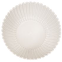 Product Round, ribbed bowl in white for versatile decoration, 15cm, 2 pieces