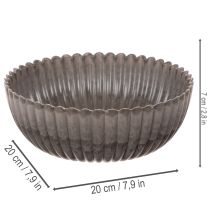 Product Round, grooved bowl, decorative container for floral arrangements, 20cm, 2 pieces