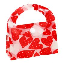 Plastic bag heart pattern 9cm x 9.5cm x 3.5cm 10pcs