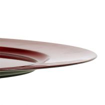 Product Decorative plates red plastic plates Ø33cm with glaze effect 6pcs
