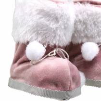 Product Christmas tree decorations plush shoe pair gray / pink 10cm x 8cm 2pcs