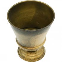 Product Vintage planter metal goblet vase brass Ø14cm H17cm