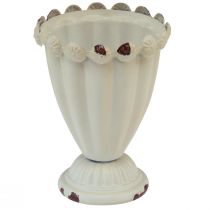 Cup vase metal decorative cup cream brown Ø9cm H13cm