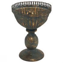 Cup vase metal decoration cup gold gray antique Ø15.5cm H22cm