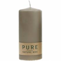 Product Pure pillar candle brown 130/60 natural wax candle sustainable stearin and rapeseed