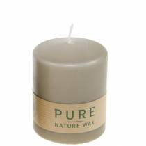 Pure pillar candle brown 90/70 candle sustainable stearin and natural rapeseed wax