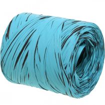 Product Decorative ribbon made of plastic, raffia, multicolor gift ribbon blue-brown L200m