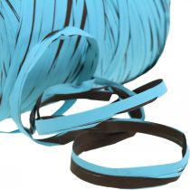 Decorative ribbon made of plastic, raffia, multicolored gift ribbon blue-brown L200m