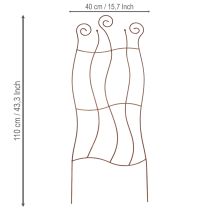 Product Metal garden trellis with curved design for climbing plants, 110cm