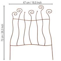 Product Trellis, climbing aid, curved metal, artistic garden decoration, 72cm
