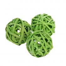 Rattan ball spring green Ø4cm 12pcs
