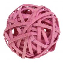 Rattan ball pink Ø4cm 12pcs