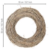 Product Decorative wreath, rattan branches, white washed, for creative design, 50cm