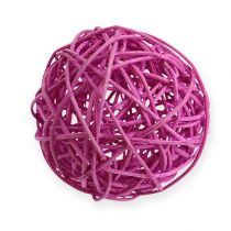 Rattan ball 10cm purple 10pcs