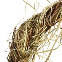 Product Vine wreath natural wreath with hay brown green Ø25cm 3 pcs