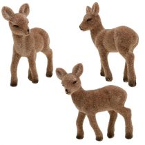 Product Deer standing flocked 11cm 6 pcs