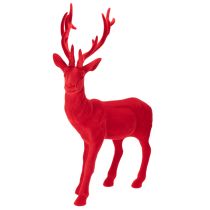 Product Decorative figurine of a standing deer, large, flocked Christmas decoration, 85cm