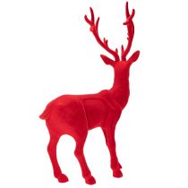 Product Decorative figurine of a standing deer, large, flocked Christmas decoration, 85cm