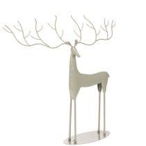 Product Decorative deer sculpture with large antlers, modern metal look, 48cm