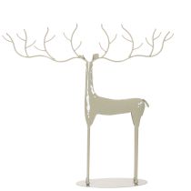 Product Decorative deer sculpture with large antlers, modern metal look, 48cm