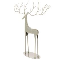 Product Decorative deer sculpture with large antlers, modern metal look, 48cm