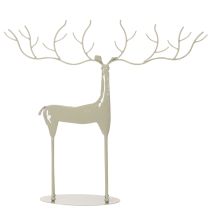 Product Decorative deer sculpture with large antlers, modern metal look, 48cm