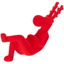 Product Decorative red reindeer figurine, lying down, modern design, 24cm, 2 pieces