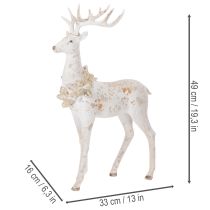 Product Decorative figurine of a deer with pine cone decoration for winter decoration, 49cm