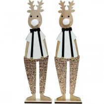 Product Reindeer wooden decoration figure Christmas to put 12×6.5cm H45cm 2pcs